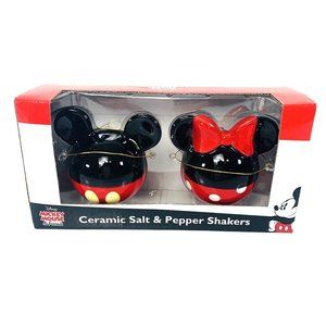 Disney Mickey Minnie Ears Salt And Pepper Shakers Fan Club Iconic Mouse Ceramic